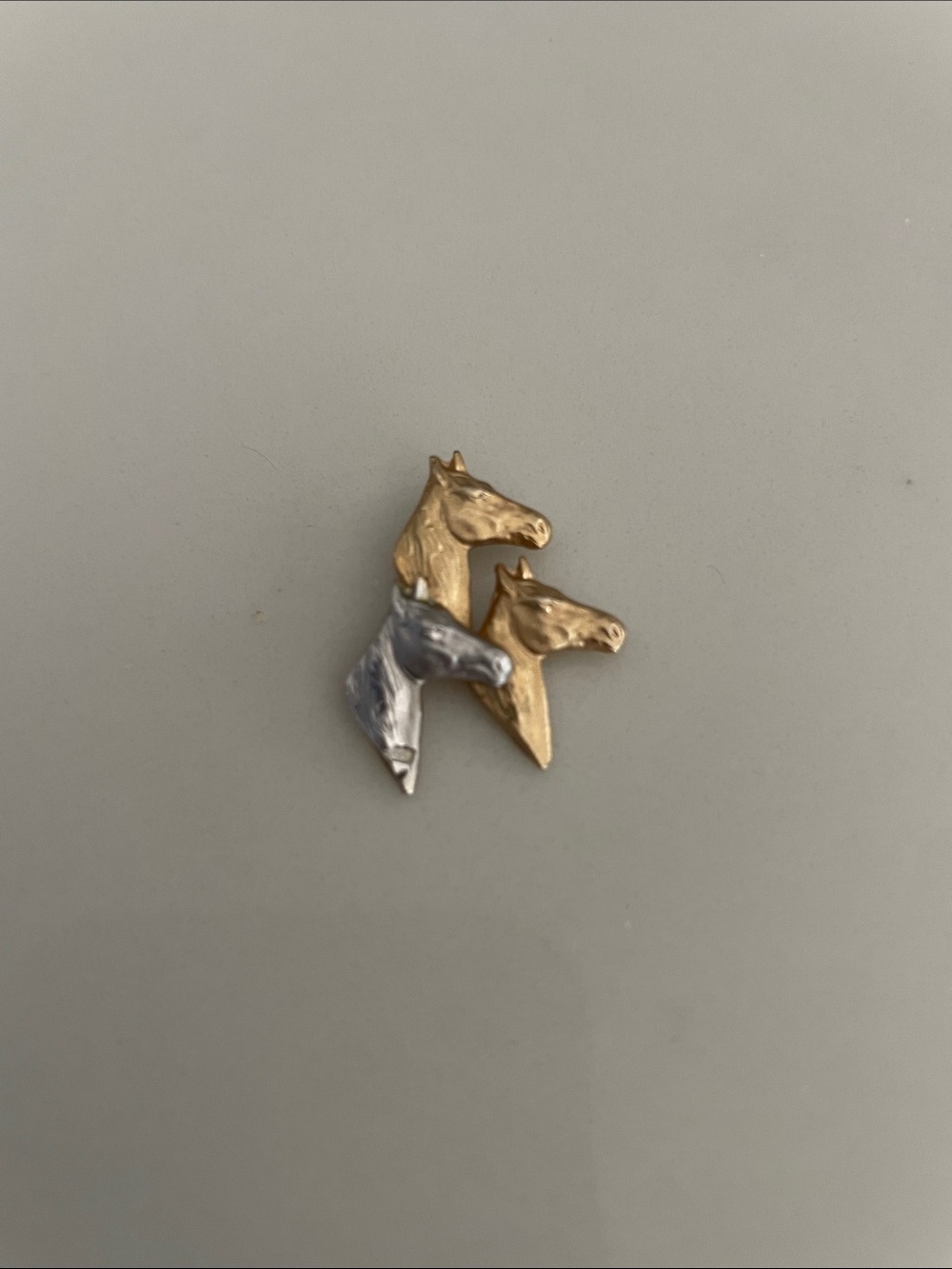 Three Horse Head Pendant style in Gold and Silver Tones